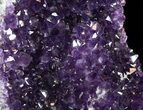 Dark Purple Amethyst Cluster On Wood Base #50179-2